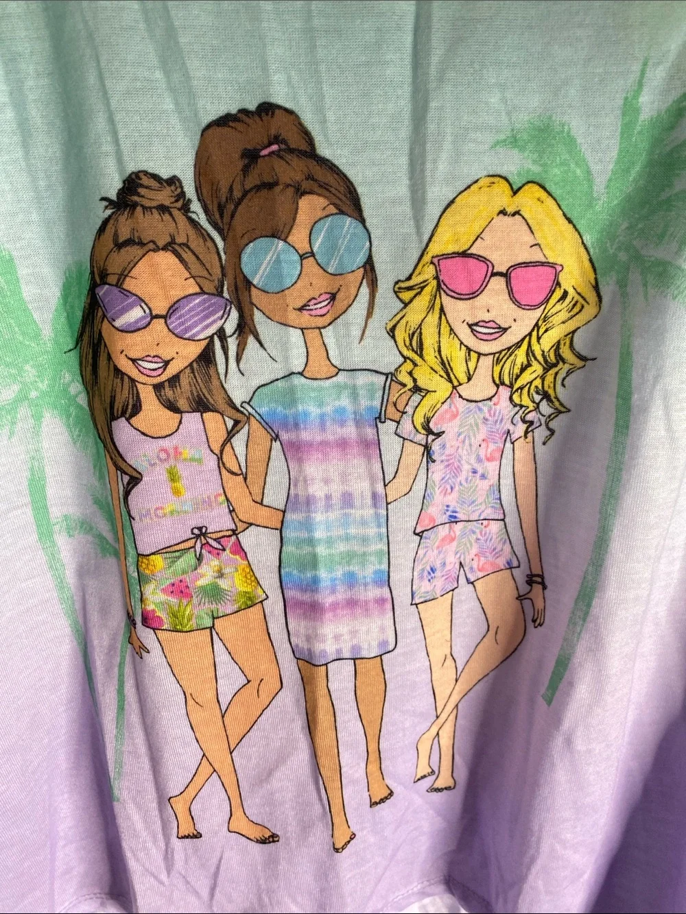 The Children's Place Lavender & Green Girls' Tank Top and Shorts Pajamas Set